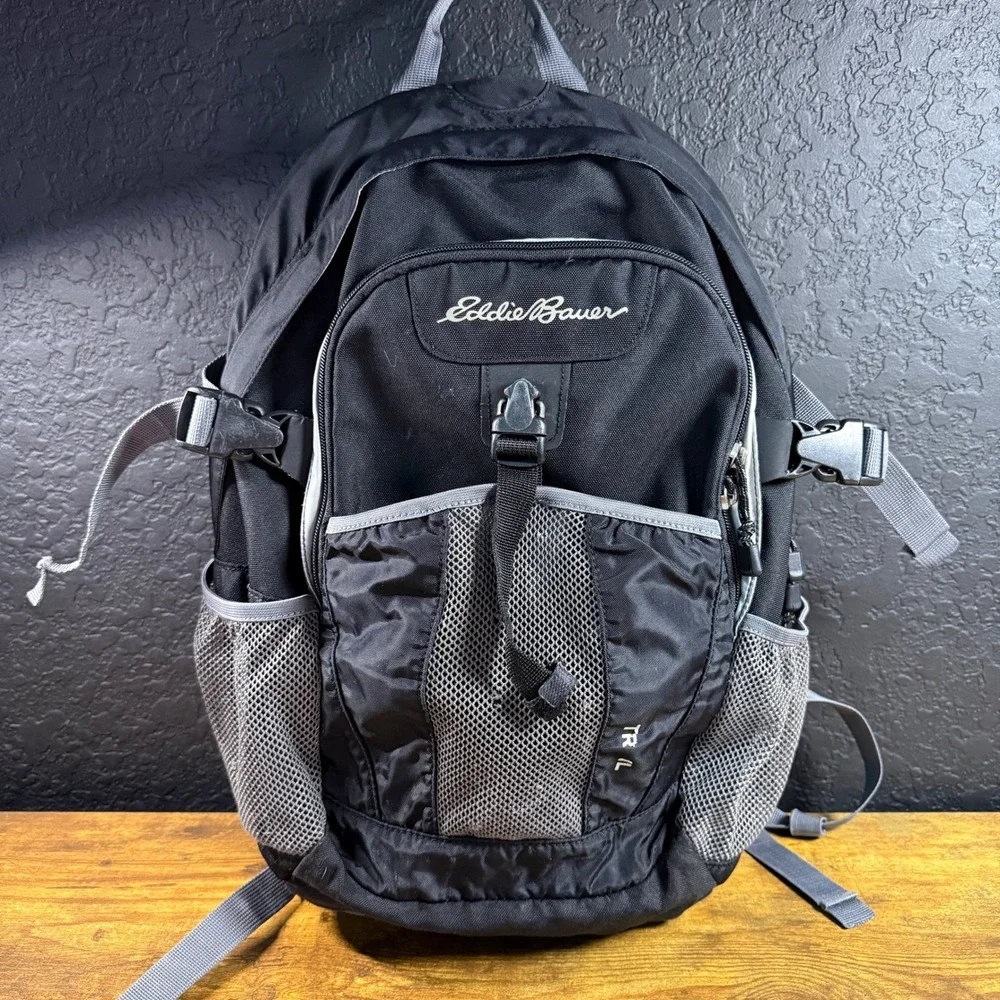 Eddie Bauer Trail Series Black Nylon Technical Hiking Backpack Unisex OS